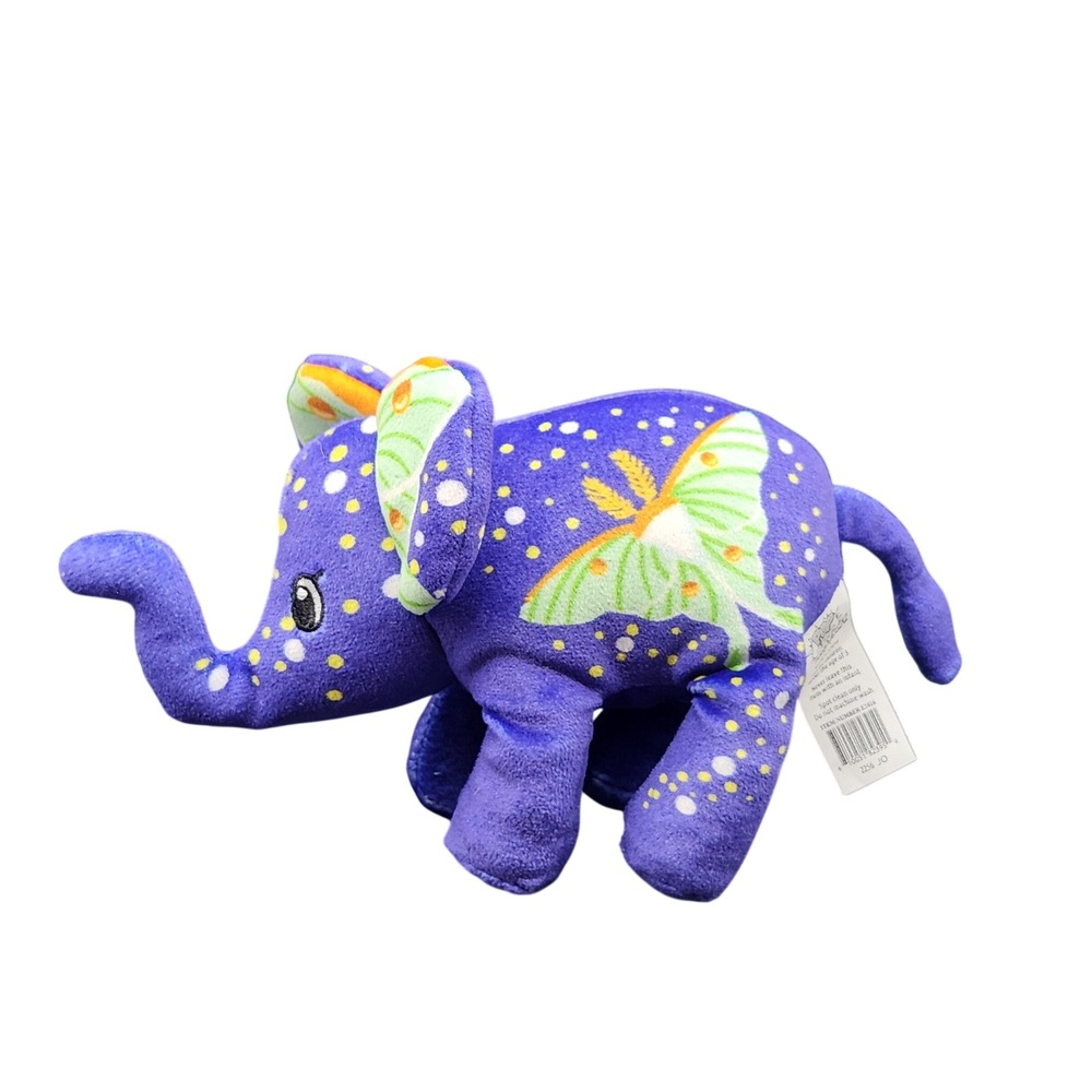 Pop Art Soft Purple Elephant Luna Moth Plush Stuffed Animal E1016 5-6"